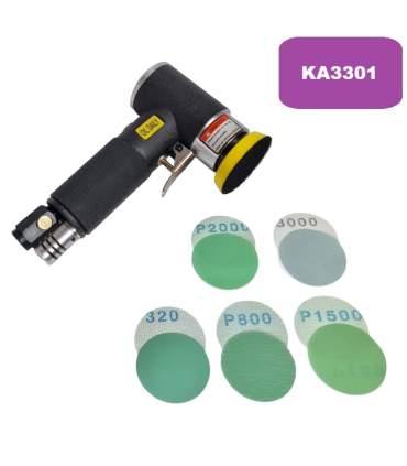 Mini lijadora neumática orbital de 50 mm con mini discos abrasivos