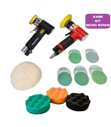 Mini pulidora neumática 75 mm con plato y espumas