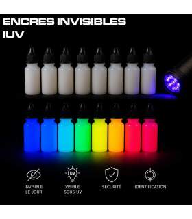 Tinta fluorescente invisible a la luz ultravioleta: marcado discreto y seguridad bajo luz negra
