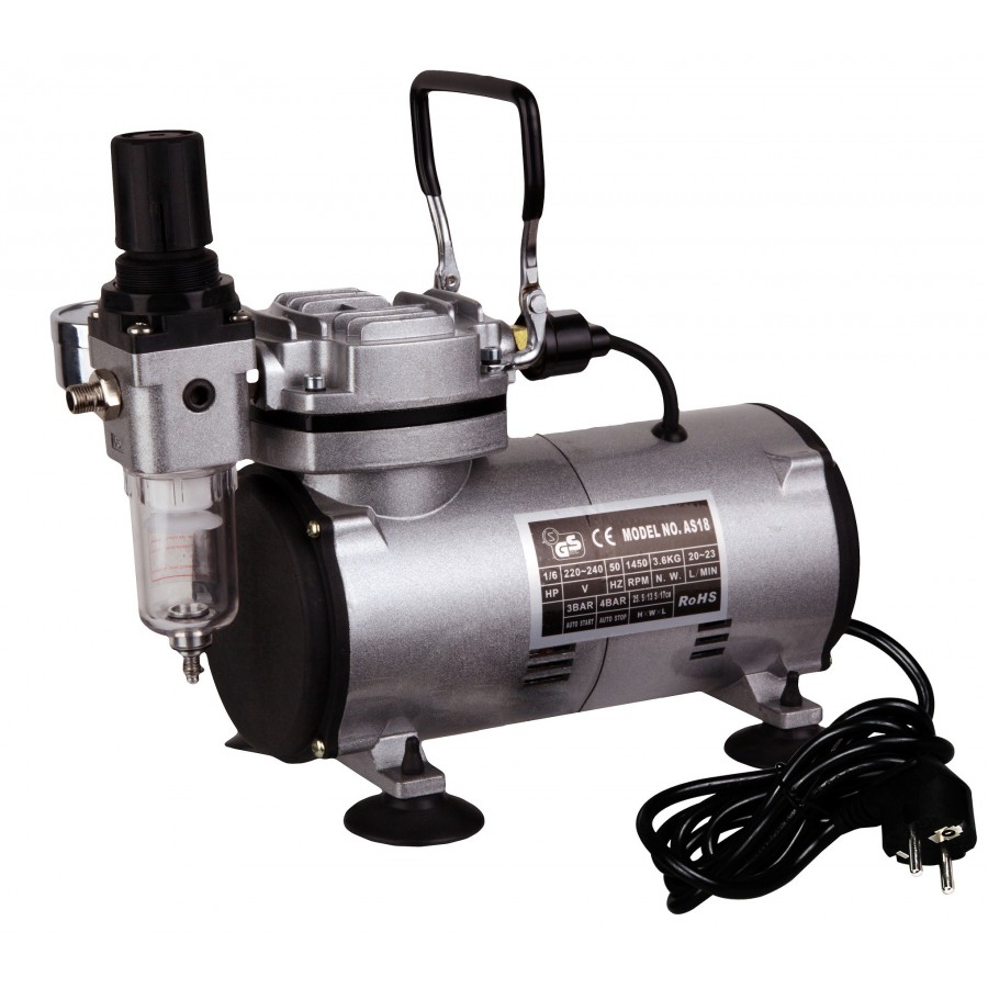 Compresor de aire aerógrafo con depósito de 3 litros – 20-24L/min