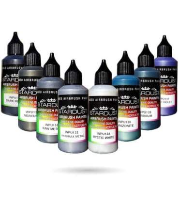 Serie Metalizada Nacarada - 35 pinturas Acrílicas  para aerógrafo