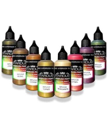 Serie Metalizada Nacarada - 35 pinturas Acrílicas  para aerógrafo
