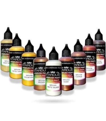 Serie Metalizada Nacarada - 35 pinturas Acrílicas  para aerógrafo