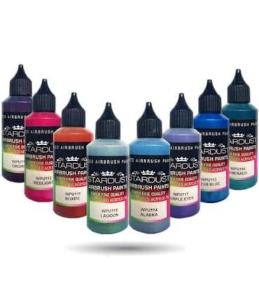 Serie Metalizada Nacarada - 35 pinturas Acrílicas  para aerógrafo