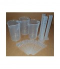 Kit de 3 vasos 3 tubos de ensayo 20 pipetas