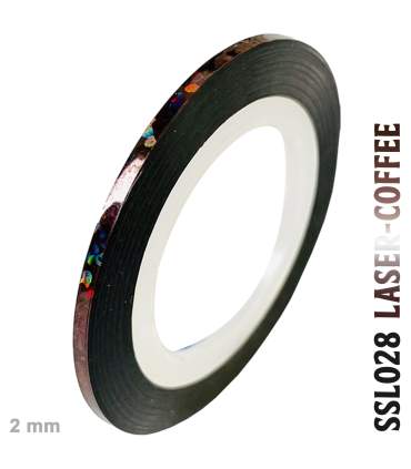 Rollo de cinta adhesiva cromada y holográfica de 2 mm x 20 m