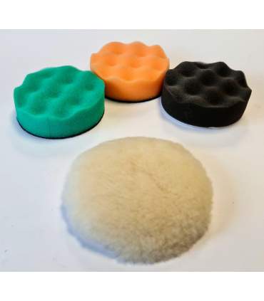 Mini pulidora neumática 75 mm con plato y espumas