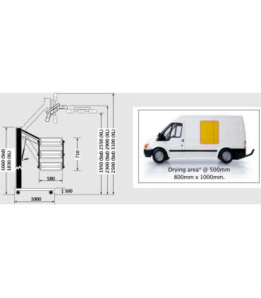 Lámpara infrarroja móvil carrocería 3000W – con brazo móvil y mando