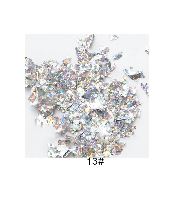 Hojas metalizadas en copos - 10 colores x 5 gramos