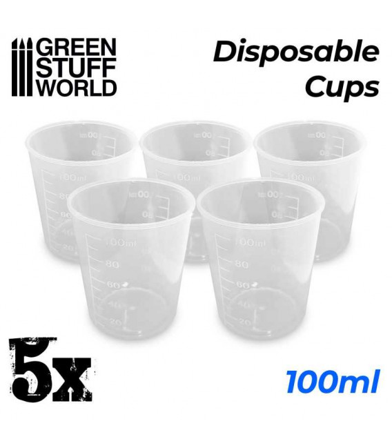 Vasos medidores desechables 100ml – Juego de 5