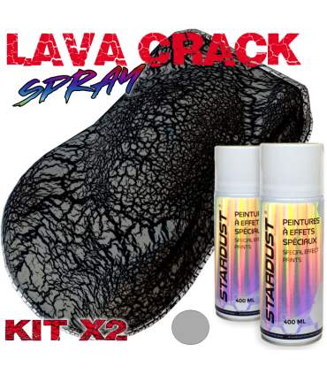 Pintura con efecto craquelado en lote de 2 aerosoles 400 ml LavaCrack