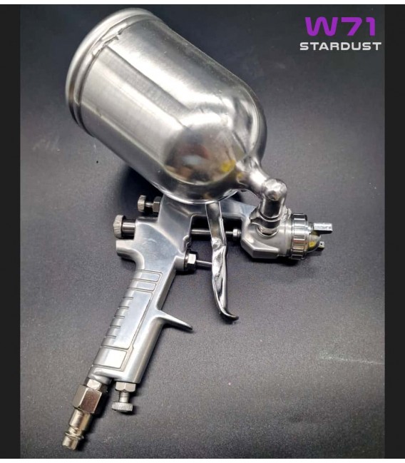 Pistola pulverizadora de pintura W71 de 400 ml y 1,3 mm con depósito giratorio de 360°