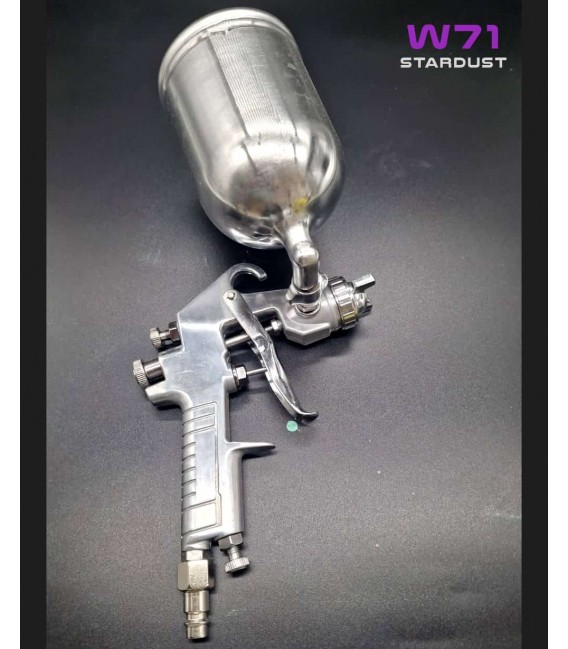 Pistola pulverizadora de pintura W71 de 400 ml y 1,3 mm con depósito giratorio de 360°
