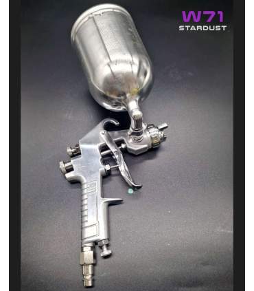 Pistola pulverizadora de pintura W71 de 400 ml y 1,3 mm con depósito giratorio de 360°