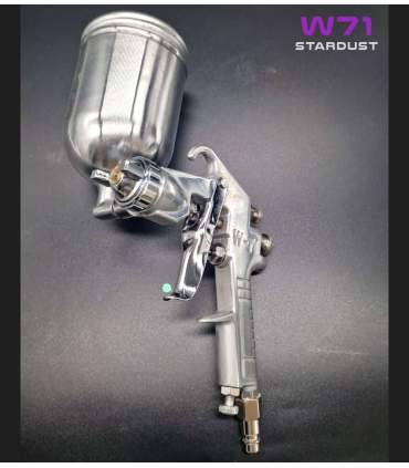 Pistola pulverizadora de pintura W71 de 400 ml y 1,3 mm con depósito giratorio de 360°