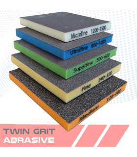 Esponja abrasiva de doble cara para pintura de carrocería – TWIN GRIT P120 a P1500
