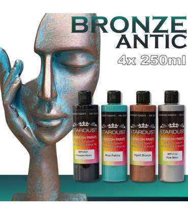 Pintura bronce con efecto patinado -  kit completo acrílico